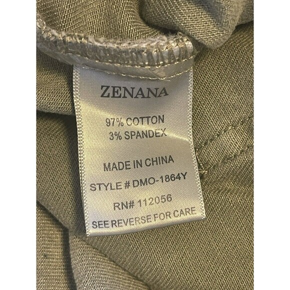 NWT Zenana Denim Washed Knot Strap Relaxed Fit Overalls green M wide leg cropped - Picture 8 of 8